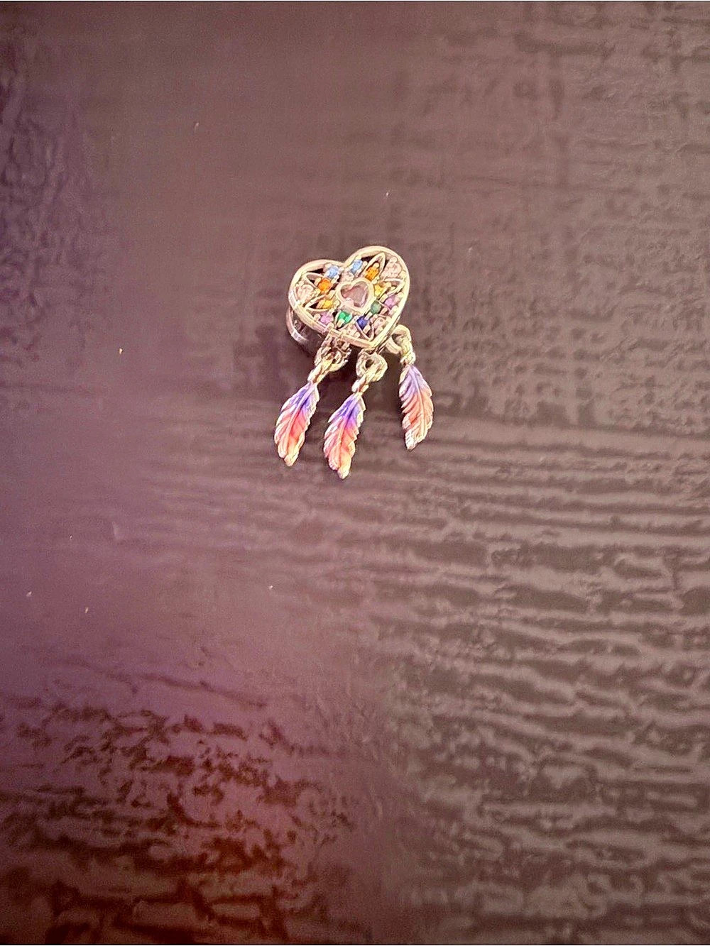 Pandora Openwork Heart & Three Feathers Dreamcatcher Charm